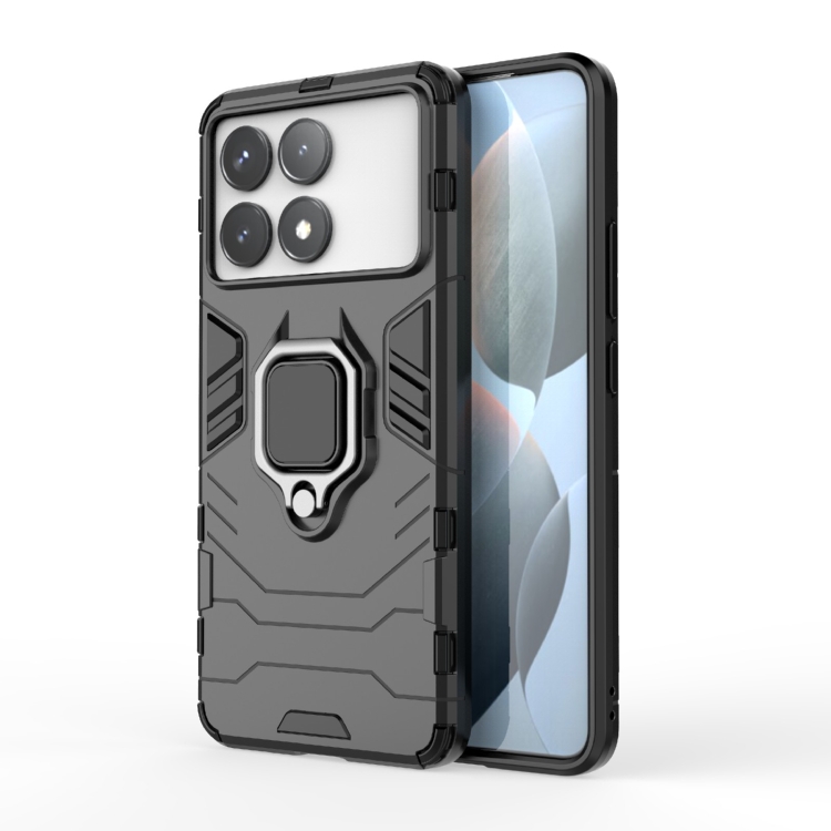 

For Xiaomi Redmi K70 Shockproof PC + TPU Holder Phone Case(Black)