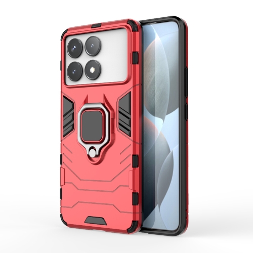 

For Xiaomi Redmi K70 Shockproof PC + TPU Holder Phone Case(Red)