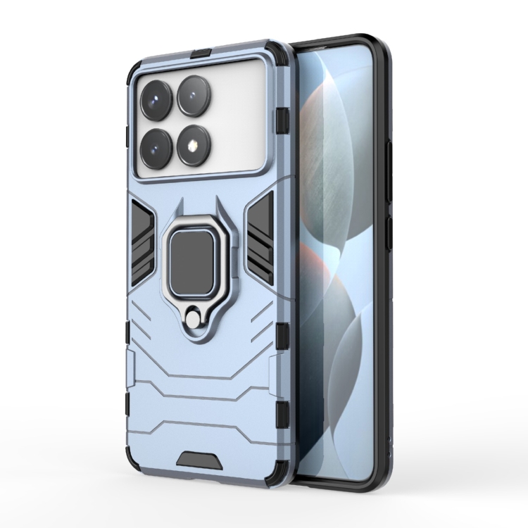 

For Xiaomi Redmi K70 Shockproof PC + TPU Holder Phone Case(Navy Blue)