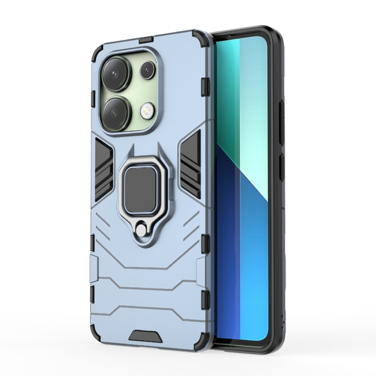 

For Xiaomi Redmi Note 13 4G Shockproof PC + TPU Holder Phone Case(Navy Blue)