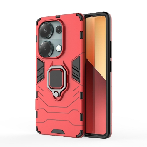 

For Xiaomi Redmi Note 13 Pro 4G Global Shockproof PC + TPU Holder Phone Case(Red)