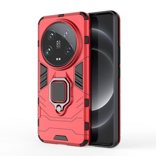 

For Xiaomi 14 Ultra Shockproof PC + TPU Holder Phone Case(Red)