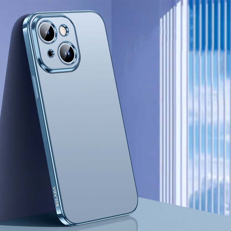 

For iPhone 15 SULADA Electroplating Frosted TPU Phone Case(Sierra Blue)