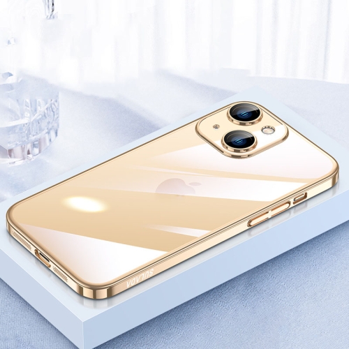 

For iPhone 15 SULADA JINGJIA Series Lens Protector PC Phone Case(Gold)