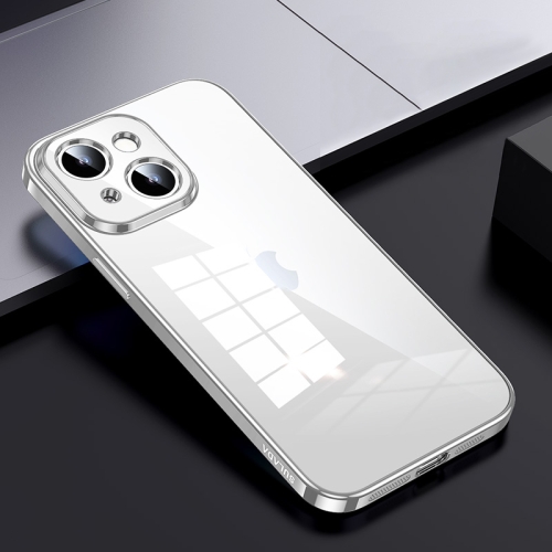 

For iPhone 15 Plus SULADA Shine Through Series Plating TPU Transparent Phone Case(Silver)