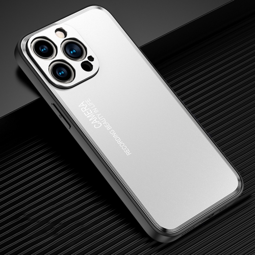 

For iPhone 15 Pro Frosted Metal Phone Case(Silver)