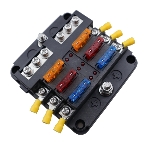 

CP-4040 6 Way Fuse Block with 12pcs Fuses and 12pcs Rerminals
