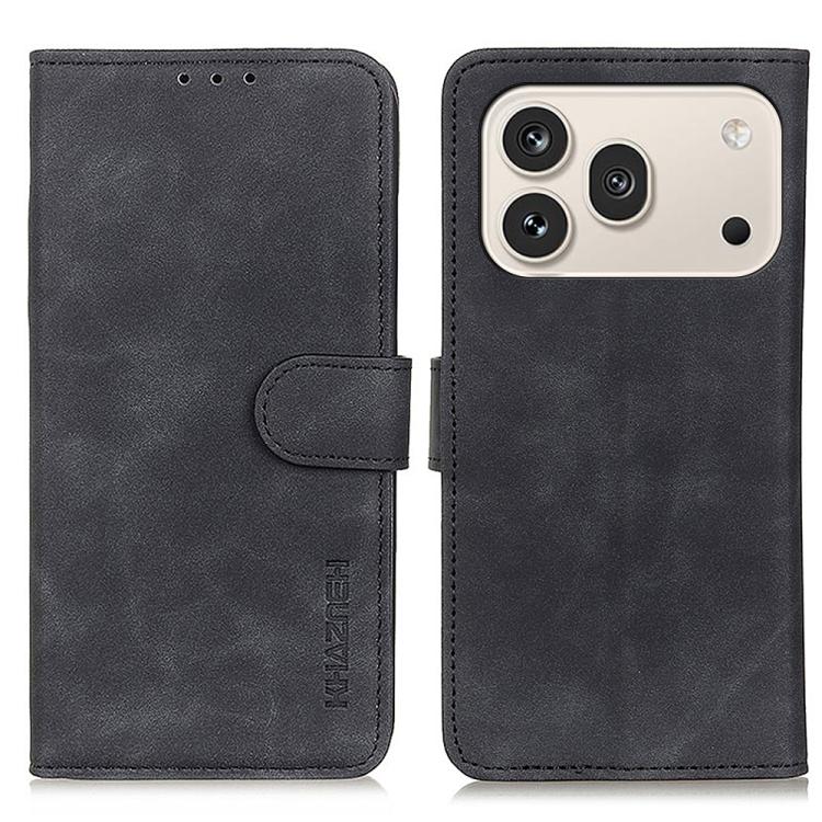 For Honor 600 / 600 Pro Global KHAZNEH Retro Texture Flip Leather Phone Case(Black)