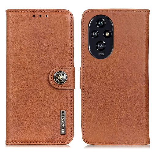 

For Honor 200 KHAZNEH Cowhide Texture Horizontal Flip Leather Phone Case(Brown)