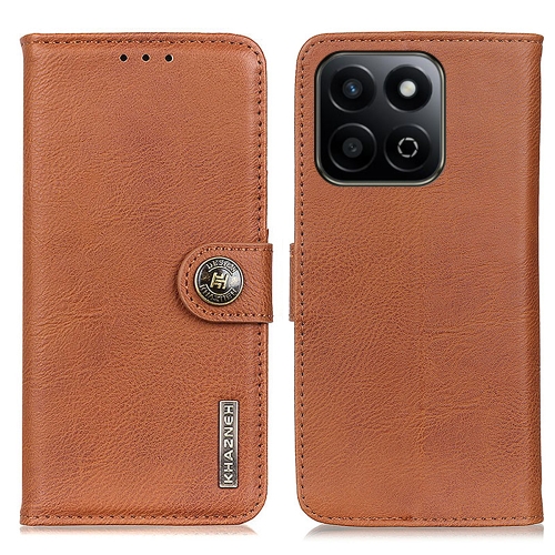 

For Honor 200 Smart / Play 60 Plus KHAZNEH Cowhide Texture Horizontal Flip Leather Phone Case(Brown)