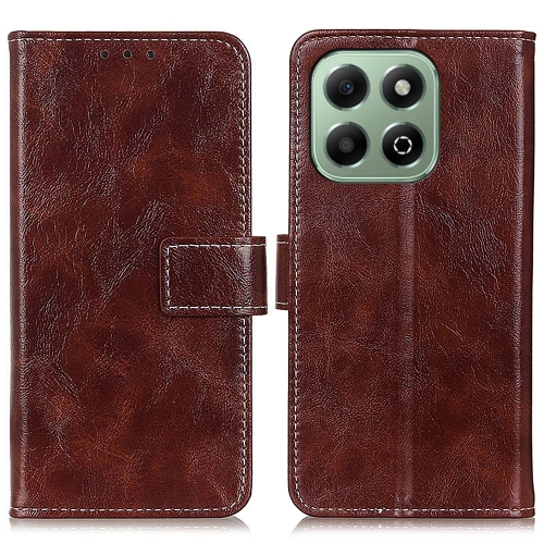 

For Honor X6b Retro Crazy Horse Texture Flip Leather Phone Case(Brown)