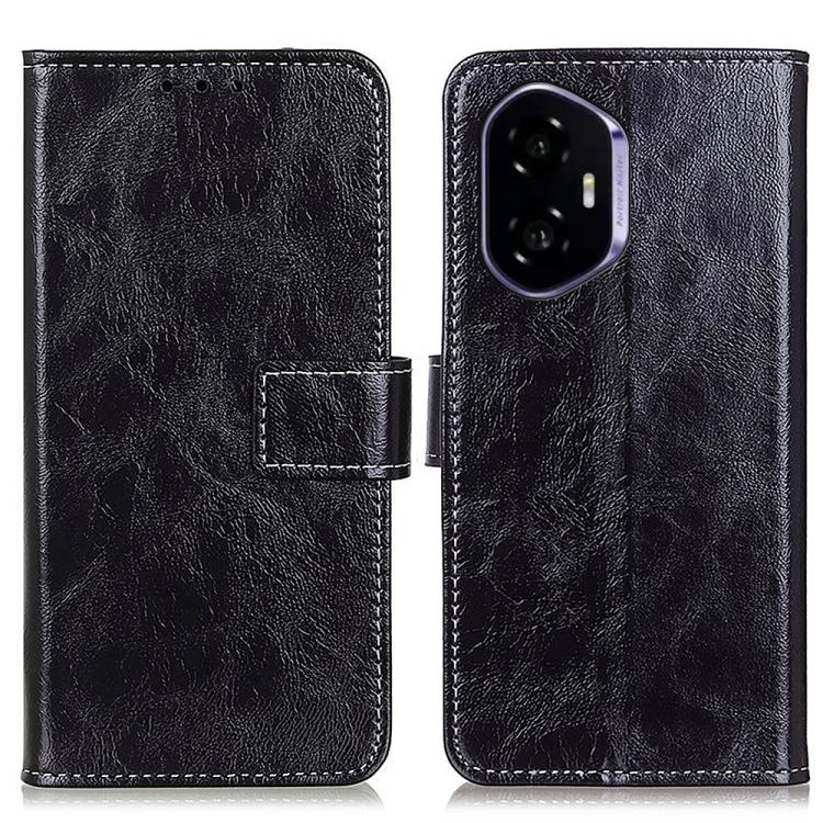 

For Honor 400 Retro Crazy Horse Texture Flip Leather Phone Case(Black)