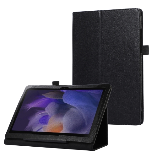 

For Samsung Galaxy Tab A9 Litchi Texture Leather Tablet Case with Holder(Black)