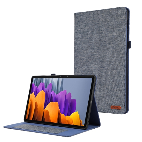 

For Samsung Galaxy Tab S9+ Horizontal Flip TPU + Fabric PU Leather Tablet Case(Dark Blue)
