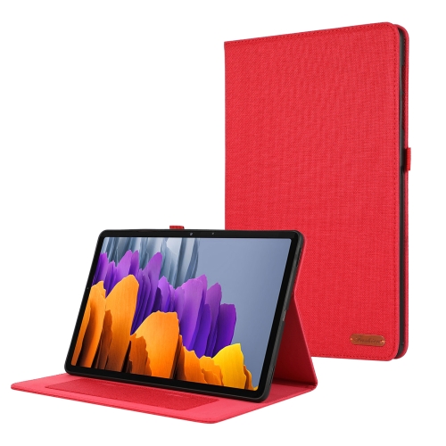 For Samsung Galaxy Tab S9 Ultra Horizontal Flip TPU + Fabric PU Leather Tablet Case(Red) executive ergonomic office chair wheels neck support handle work swivel chair mobile comfortable silla plegable office furniture