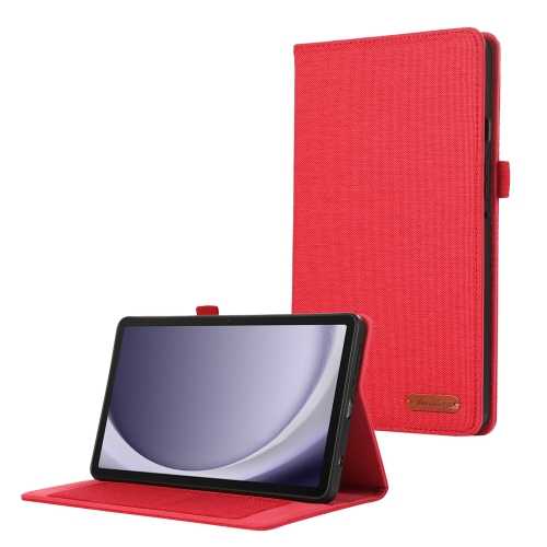 

For Samsung Galaxy Tab A9 Horizontal Flip TPU + Fabric PU Leather Tablet Case(Red)