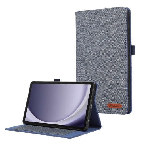 

For Samsung Galaxy Tab A9+ Horizontal Flip TPU + Fabric PU Leather Tablet Case(Dark Blue)