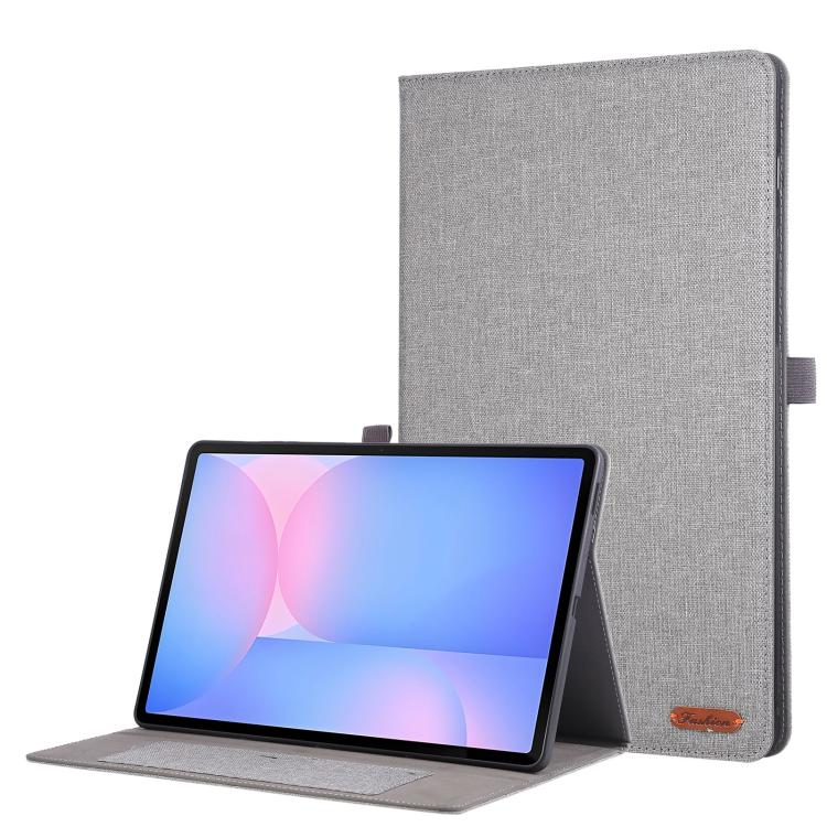 

For Samsung Galaxy Tab S10 FE+ Fabric Texture Horizontal Flip Leather Tablet Case(Grey)