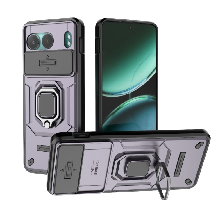 

For OnePlus Nord 4 5G Global Sliding Camshield TPU + PC Shockproof Phone Case with Holder(Purple)