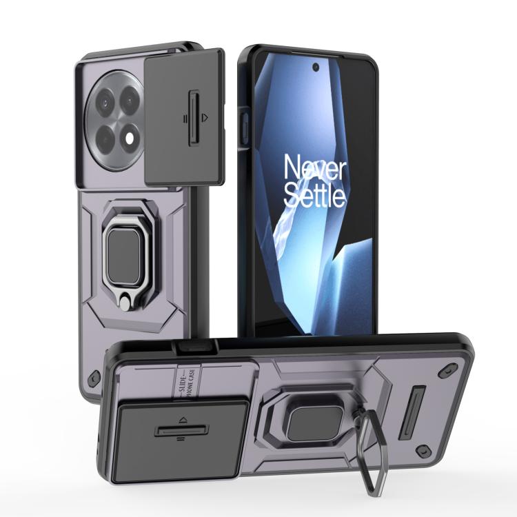 

For OnePlus Ace 5 / Ace 5 Pro Sliding Camshield TPU + PC Shockproof Phone Case with Holder(Purple)