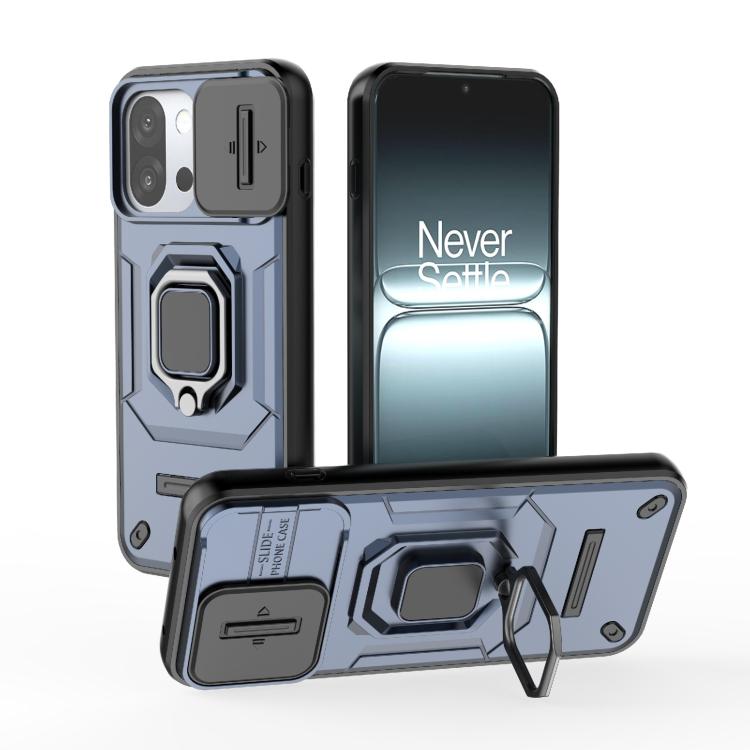 

For OnePlus 13T 5G Sliding Camshield TPU + PC Shockproof Phone Case with Holder(Blue)