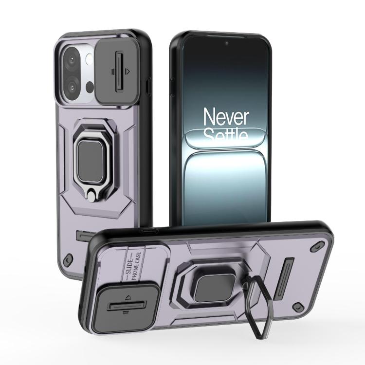 

For OnePlus 13T 5G Sliding Camshield TPU + PC Shockproof Phone Case with Holder(Purple)