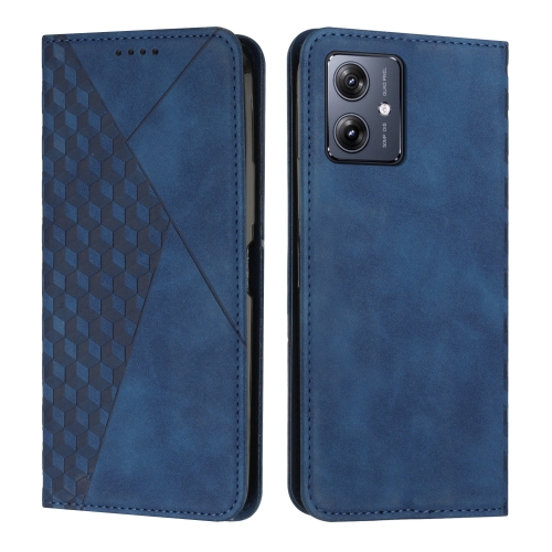 

For Motorola Moto G54 Diamond Splicing Skin Feel Magnetic Leather Phone Case(Blue)