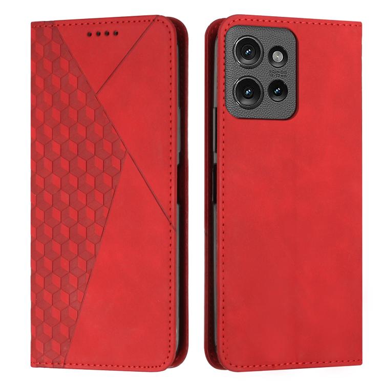 

For Motorola Moto G Power / G Play 2025 Diamond Splicing Skin Feel Magnetic Leather Phone Case(Red)