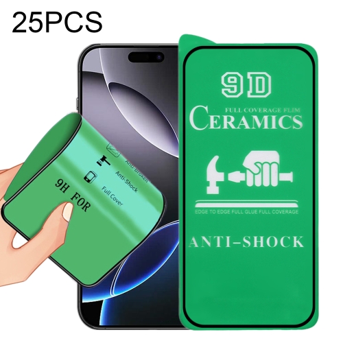 

For iPhone 16 Pro Max 25pcs 9D Full Screen Full Glue Ceramic Film