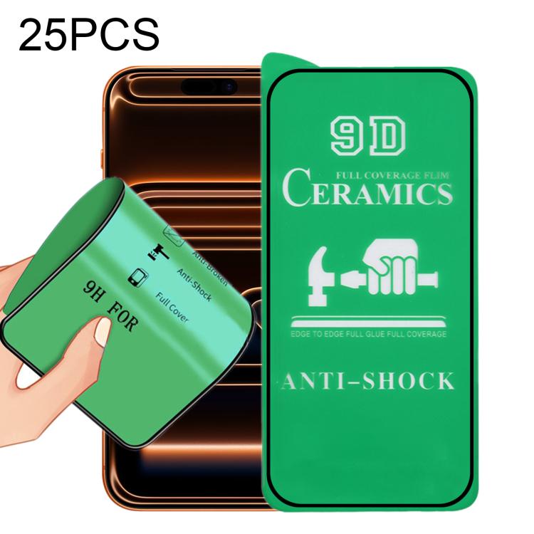 

For iPhone 17 Pro 25pcs 9D Full Screen Full Glue Ceramic Film