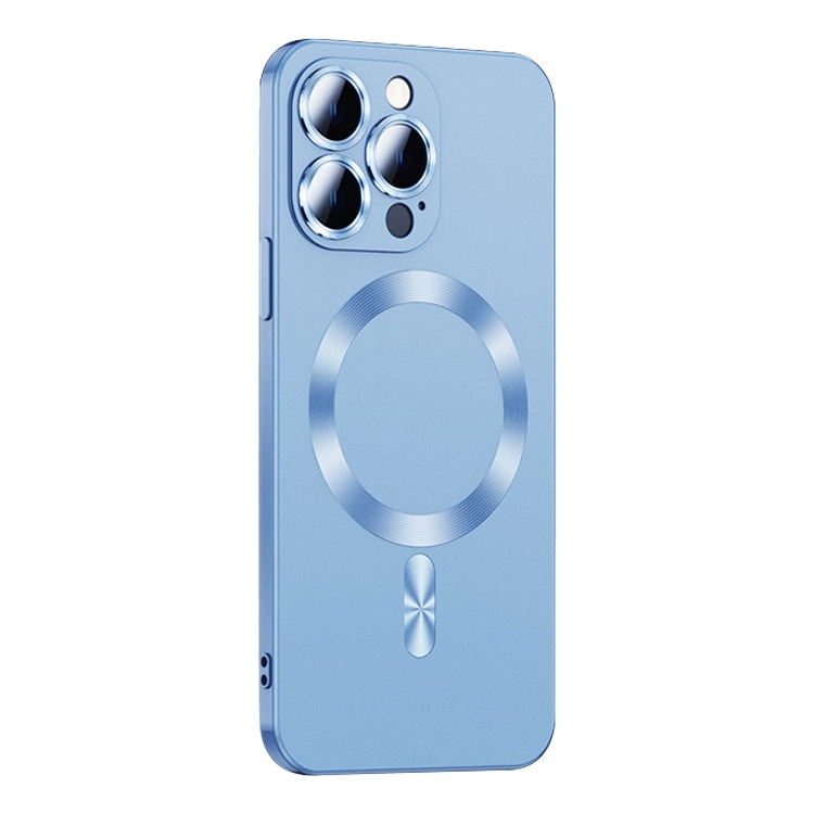 

For iPhone 15 Pro Liquid Lens Protector Magsafe Phone Case(Sierra Blue)