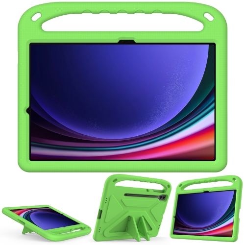 

For Samsung Galaxy Tab S9+ Handle EVA Shockproof Tablet Case with Holder(Green)