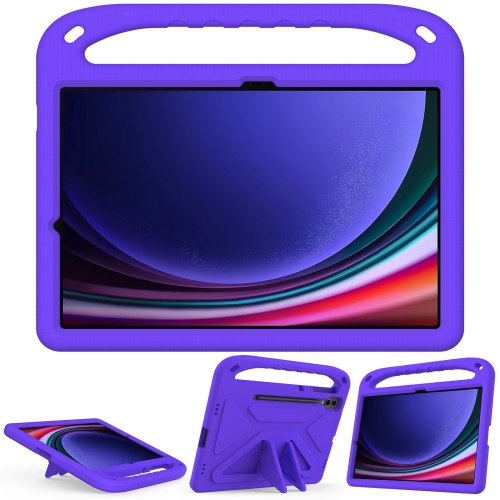 

For Samsung Galaxy Tab S9+ Handle EVA Shockproof Tablet Case with Holder(Purple)