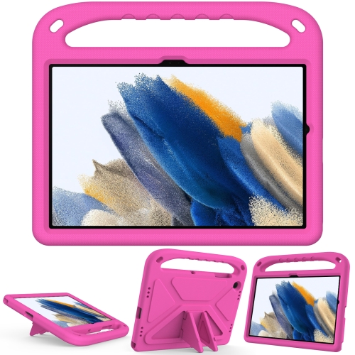 

For Samsung Galaxy Tab A9+ Handle EVA Shockproof Tablet Case with Holder(Rose Red)