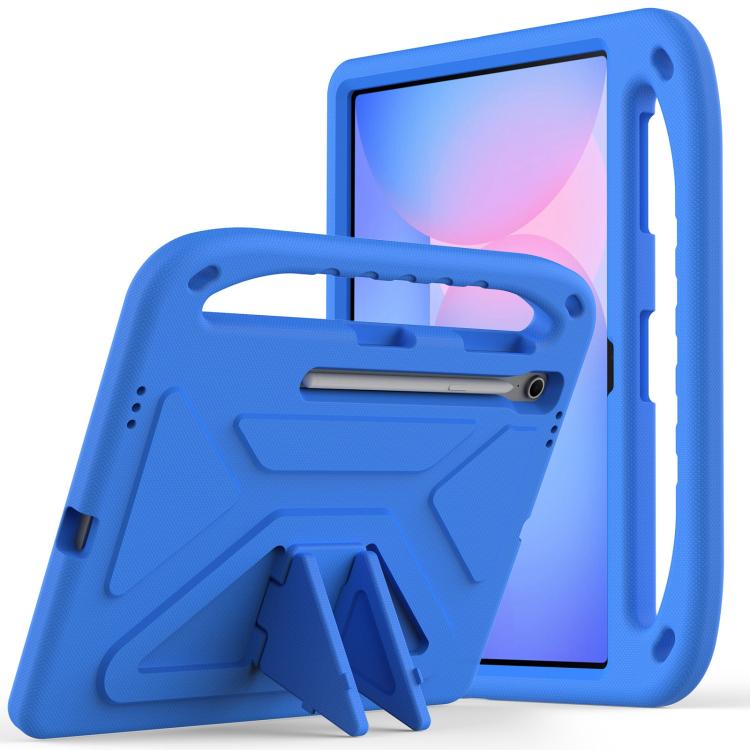 

For Samsung Galaxy Tab S10 FE+ Handle EVA Shockproof Tablet Case with Holder(Blue)