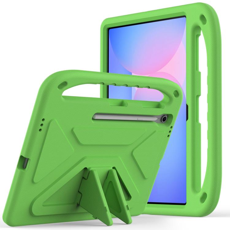

For Samsung Galaxy Tab S10 FE+ Handle EVA Shockproof Tablet Case with Holder(Green)