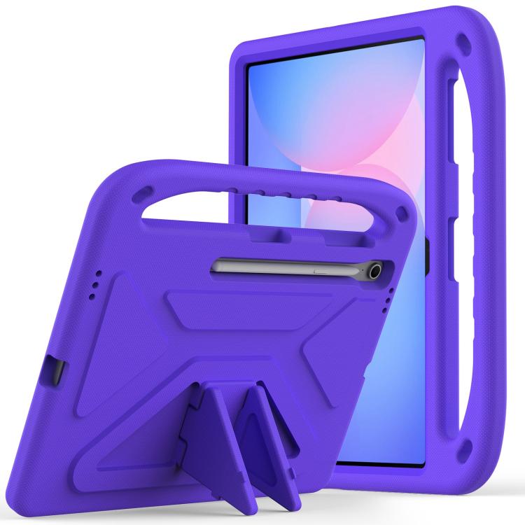 

For Samsung Galaxy Tab S10 FE+ Handle EVA Shockproof Tablet Case with Holder(Purple)