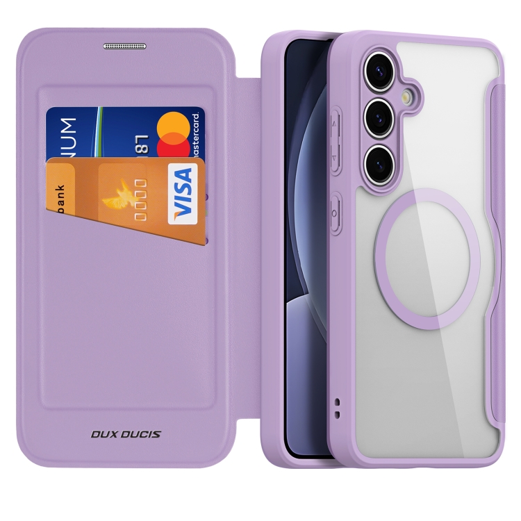

For Samsung Galaxy S25+ 5G DUX DUCIS Skin X Pro Series Magsafe PC + TPU Phone Leather Case(Purple)