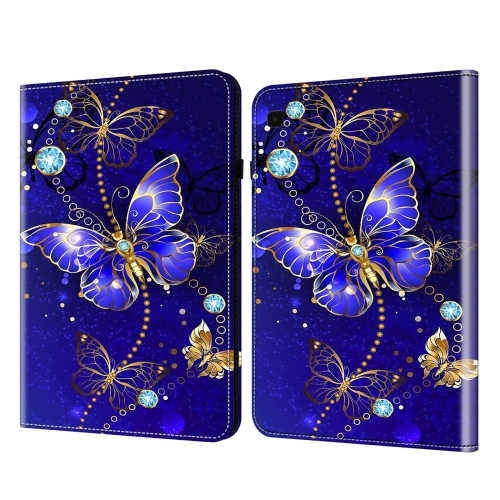 

For Samsung Galaxy Tab S6 Lite Crystal Texture Painted Leather Tablet Case(Diamond Butterflies)