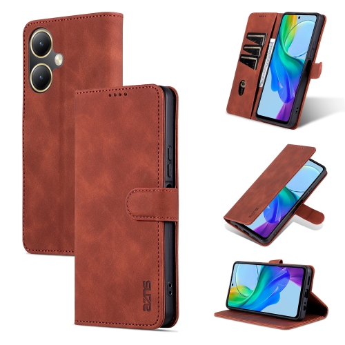 

For vivo Y35+/Y35m+ AZNS Skin Feel Calf Texture Flip Leather Phone Case(Brown)