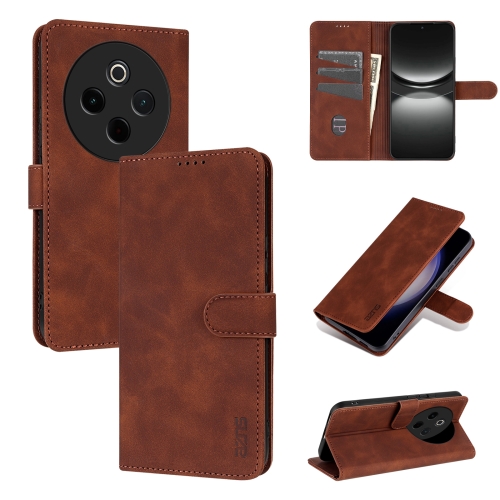 For vivo Y300 Pro AZNS Skin Feel Calf Texture Flip Leather Phone Case(Brown)