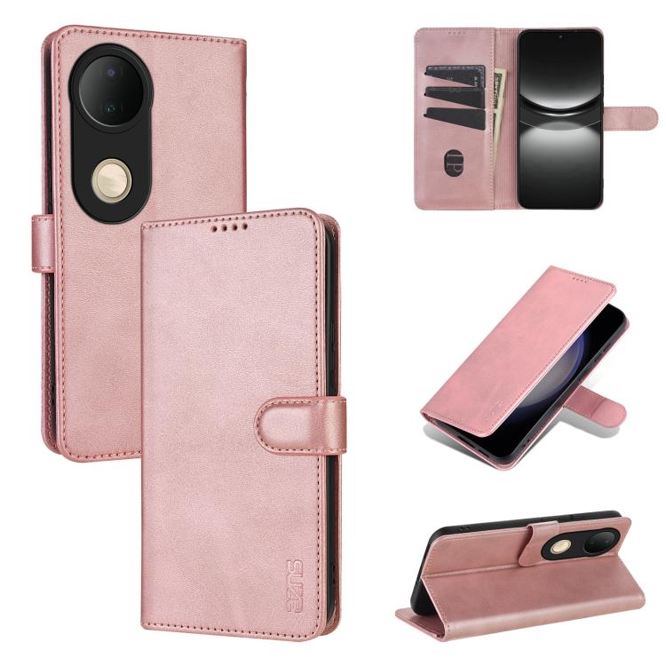 

For vivo S20 AZNS Skin Feel Calf Texture Flip Leather Phone Case(Rose Gold)