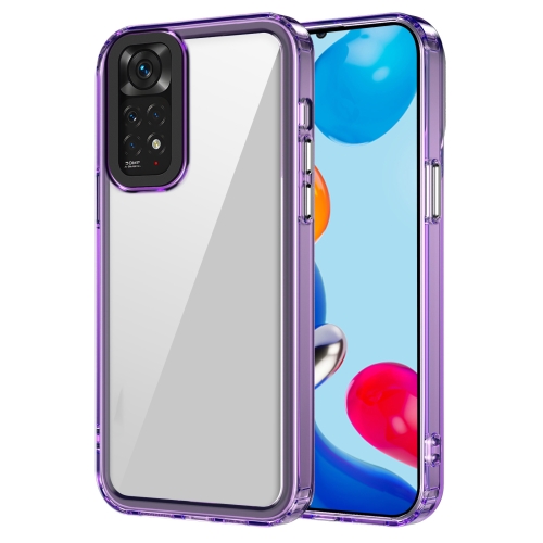 

For Xiaomi Redmi Note 11 4G Transparent Acrylic + TPU Shockproof Phone Case(Transparent Purple)