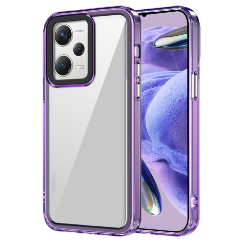 

For Xiaomi Redmi Note 12 Pro+ 5G Global Transparent Acrylic + TPU Shockproof Phone Case(Transparent Purple)