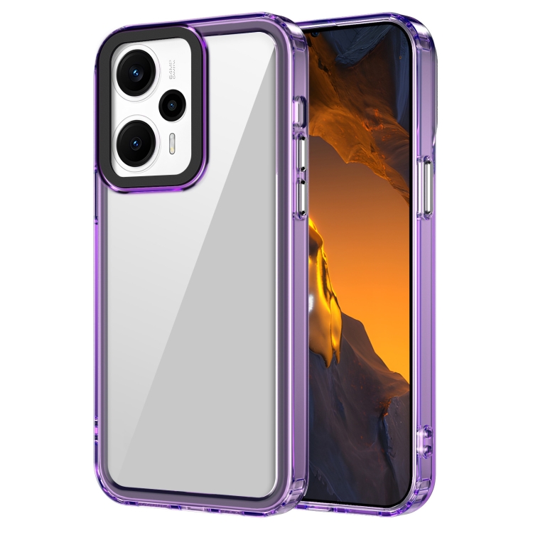

For Xiaomi Poco F5 Transparent Acrylic + TPU Shockproof Phone Case(Transparent Purple)