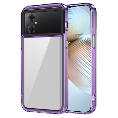 

For Xiaomi Poco M4 4G/5G Transparent Acrylic + TPU Shockproof Phone Case(Transparent Purple)