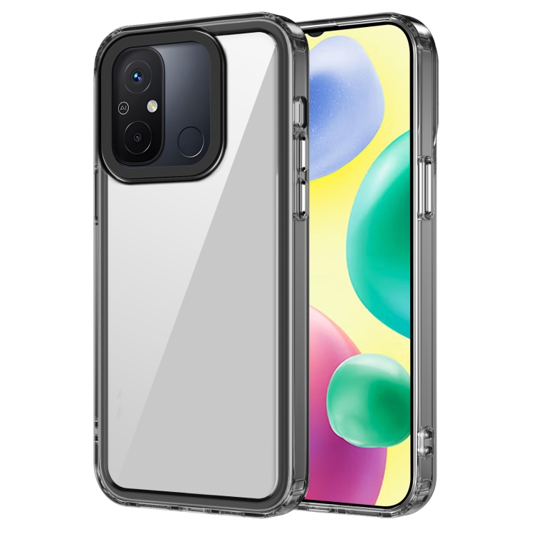

For Xiaomi Redmi 11A Transparent Acrylic + TPU Shockproof Phone Case(Transparent Black)