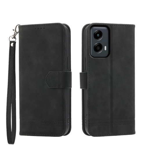 

For Motorola Moto G Stylus 5G 2024 Dierfeng Dream Line TPU + PU Leather Phone Case(Black)