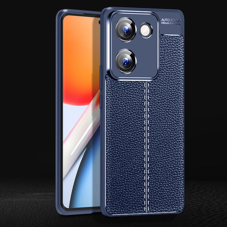

For vivo Y100 Litchi Texture Shockproof TPU Phone Case(Blue)