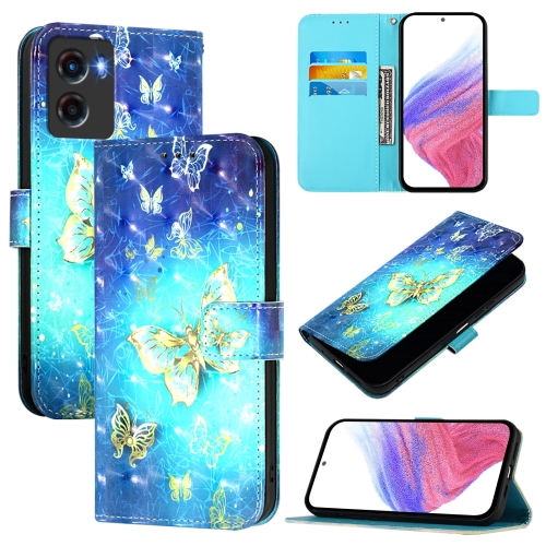 

For Motorola Moto G05 3D Painting Horizontal Flip Leather Phone Case(Golden Butterfly)